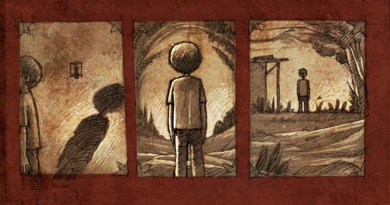 Hombre de espaldas - - Ilustración Walther Sorg