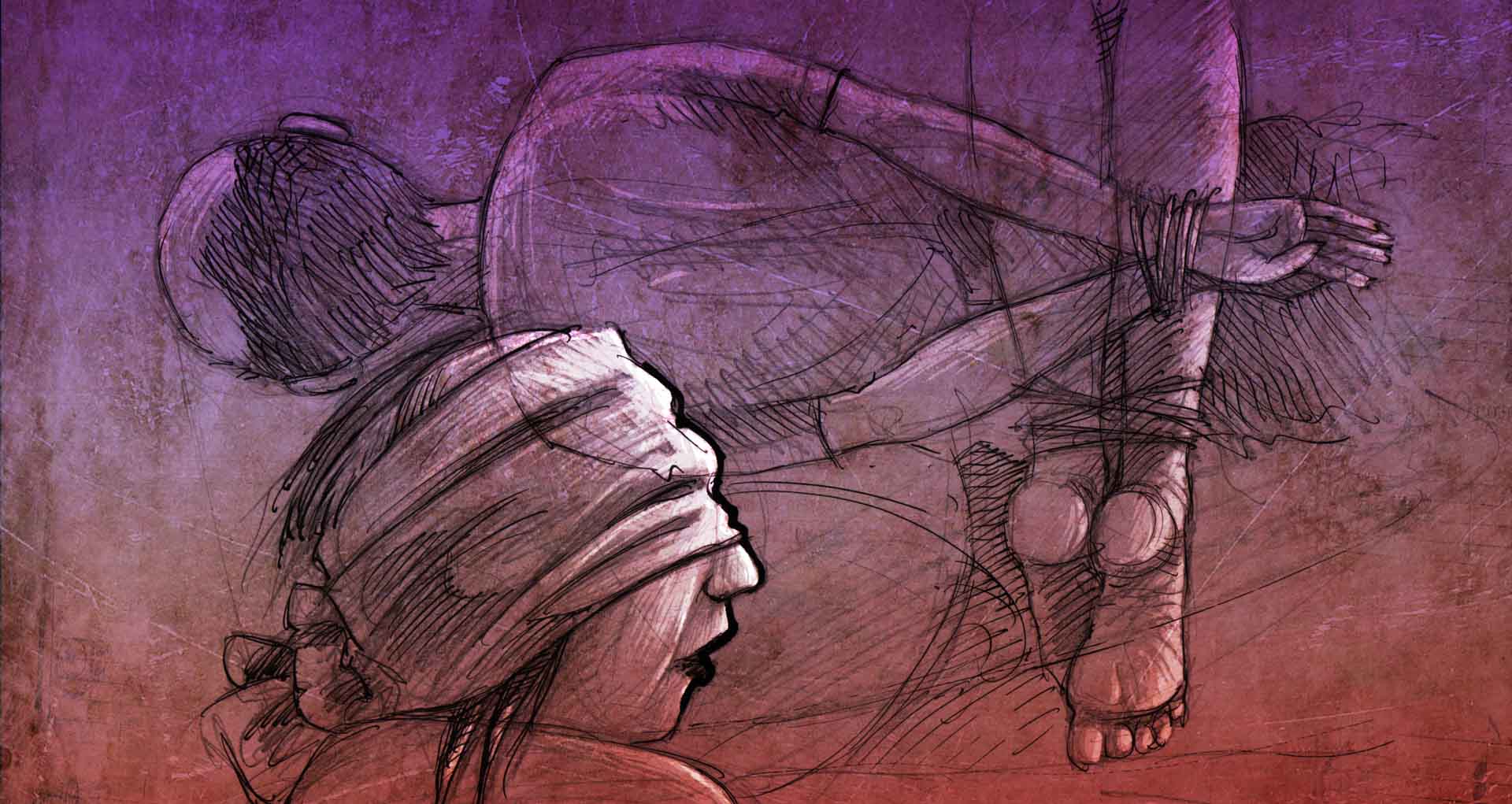 Hombre atado - Ilustración Walther Sorg