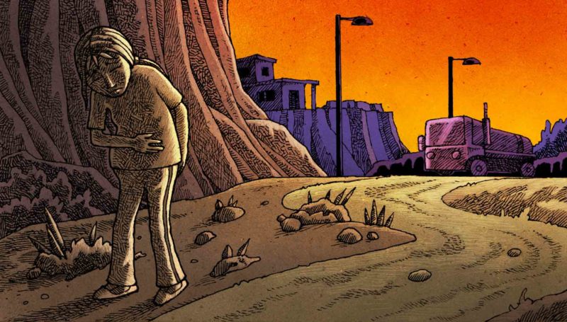 Madre adolescente huye de casa - Ilustración: Walther Sorg