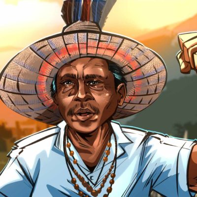 Juan La Rosa, indígena kaketí - Ilustración Carlos Leopoldo Machado